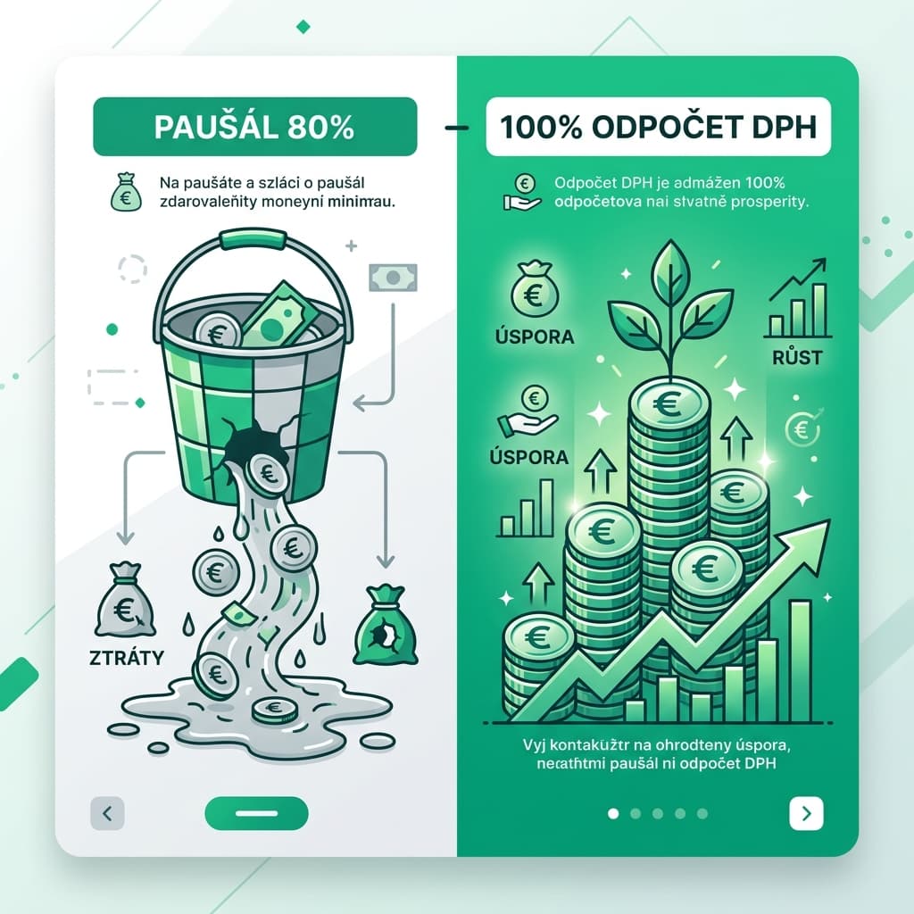 Novela Zákona o DPH 2026 - Rozdiel medzi uplatnením 100 % plného odpočtu a 50 % paušálneho odpočtu DPH na firemné auto