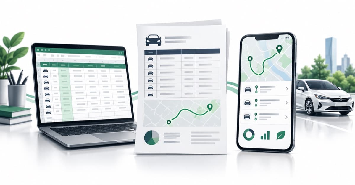 Porovnanie knihy jázd v Exceli, PDF a mobilnej aplikácii