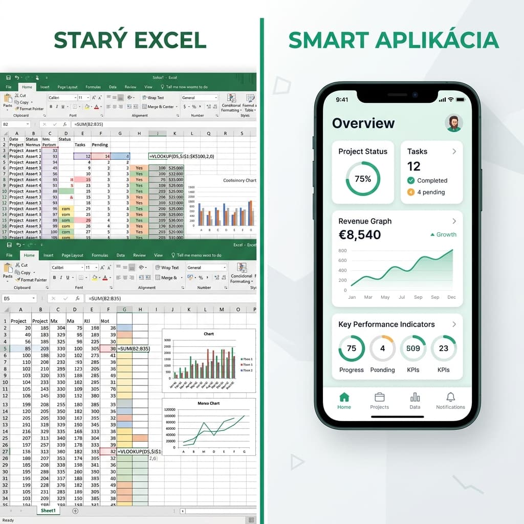 Zastarané Excel tabuľky verzus inteligentná smart mobilná aplikácia pre bezpečné riadenie firemnej logistiky a DPH